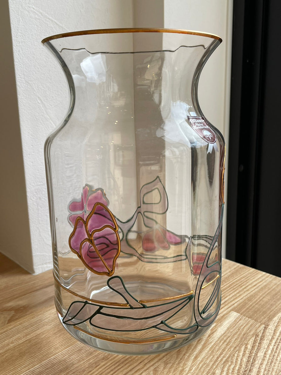 サイズドイツ ワルサー社 花瓶 花器 アートグラス ハンドメイド ワルターグラス